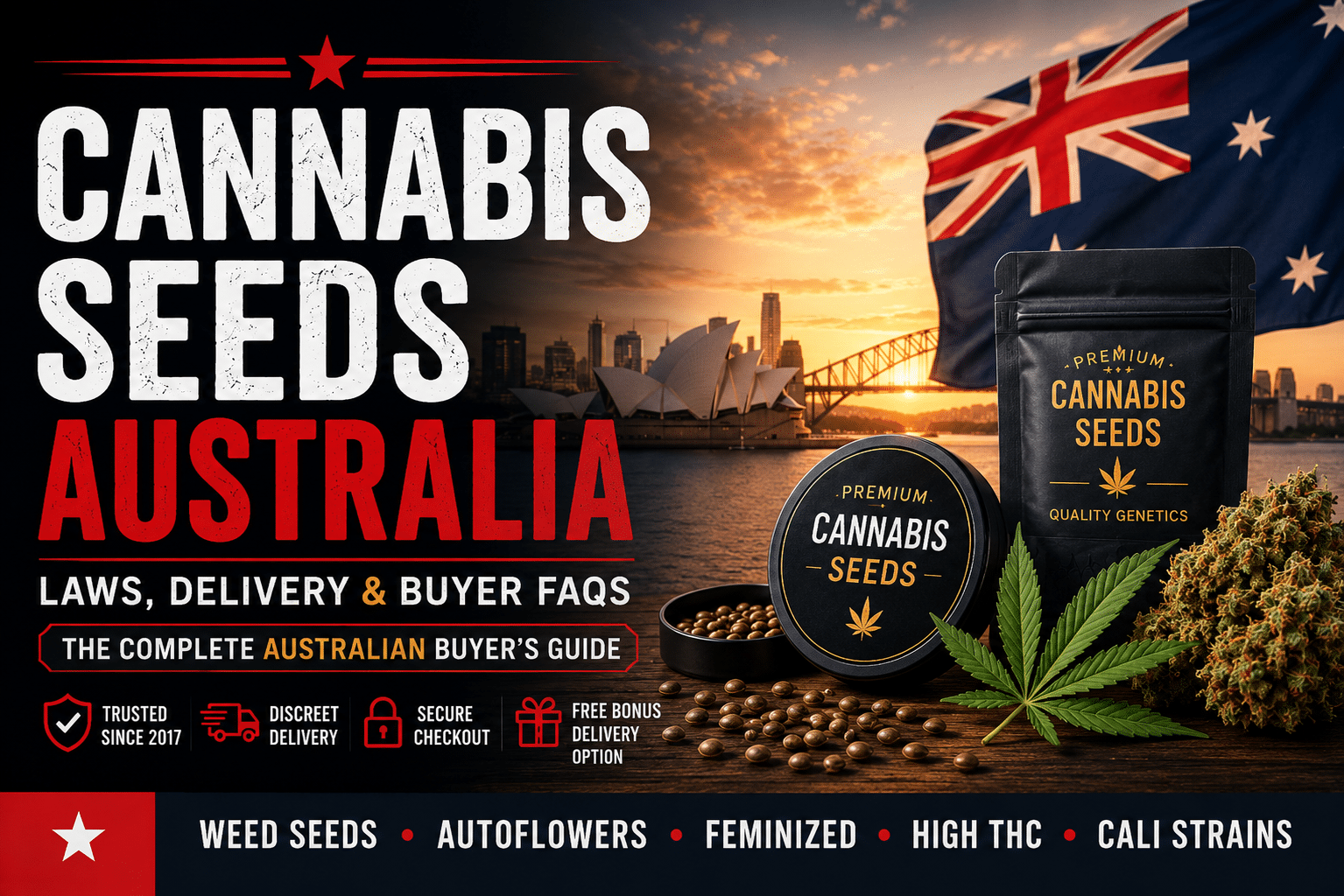 Cannabis Seeds Australia guide covering laws, delivery options and Australian seed bank comparisons
